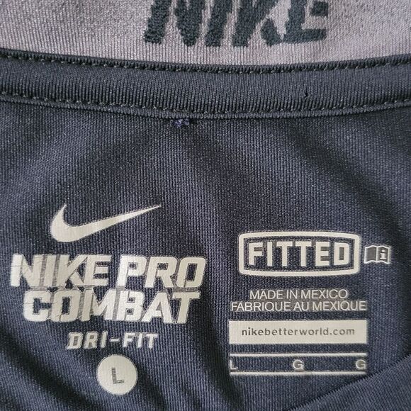 Nike Pro Combat DRI-FIT Dark Navy Shirt - Picture 4 of 13